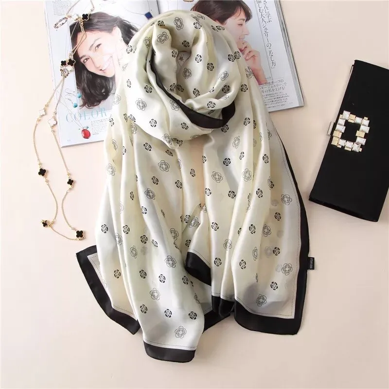 180*90cm Luxury Brand Women Summer Silk Scarves Shawls Lady Wrap Soft Female Echarpe Designer Beach stole Bandanna foulard pareo