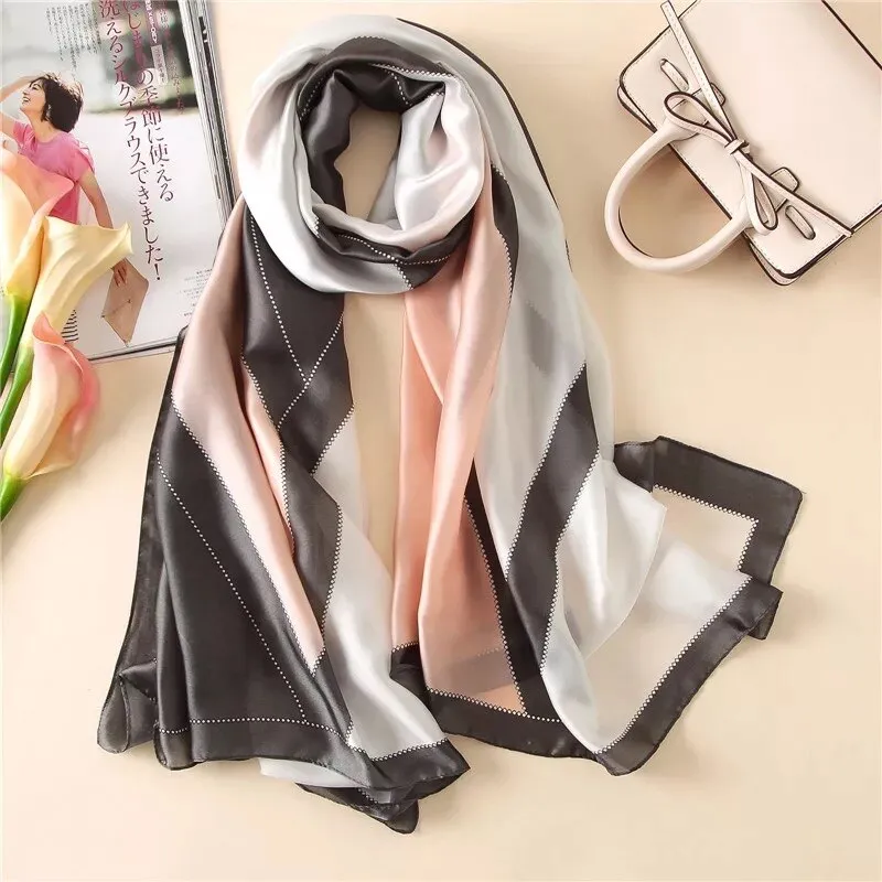 180*90cm Luxury Brand Women Summer Silk Scarves Shawls Lady Wrap Soft Female Echarpe Designer Beach stole Bandanna foulard pareo