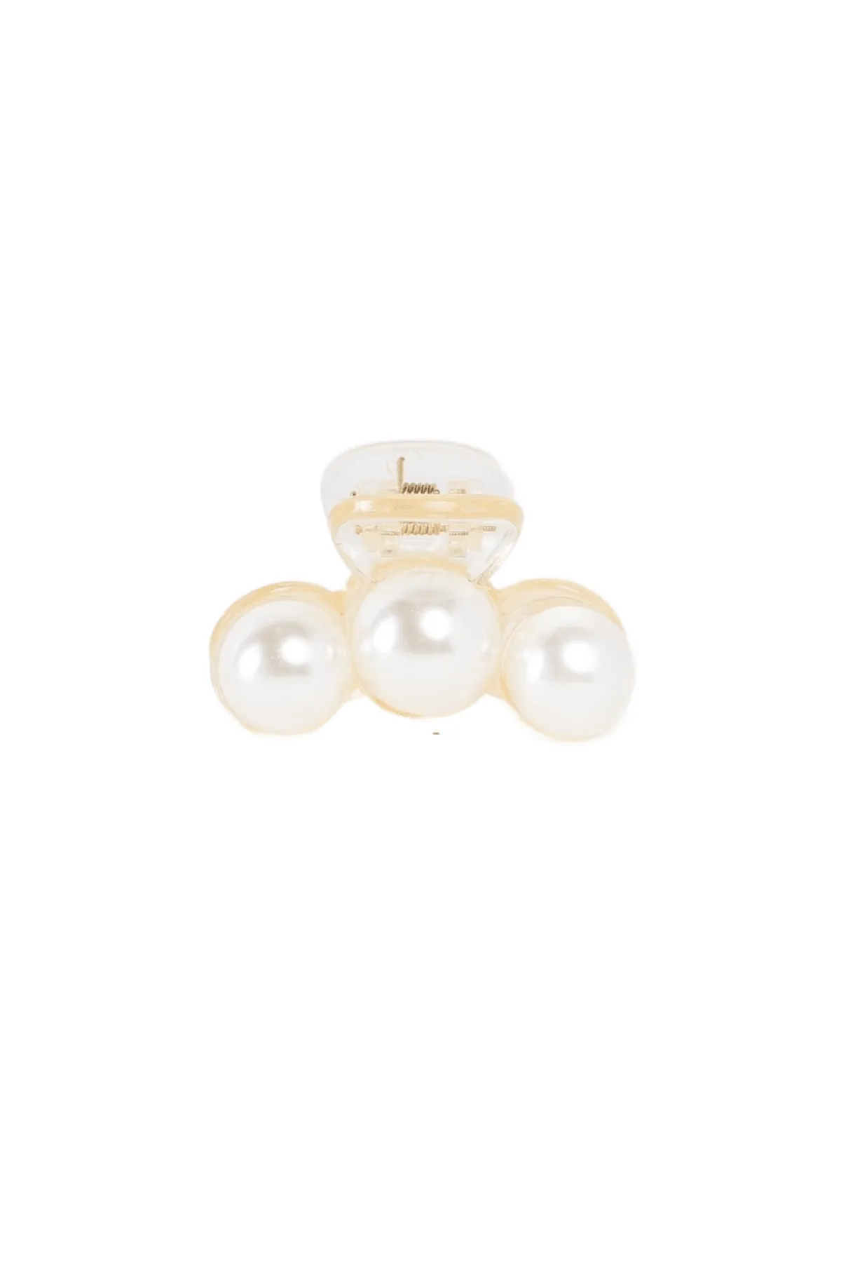 1pcs White & Three Pearl Small Hair Clip