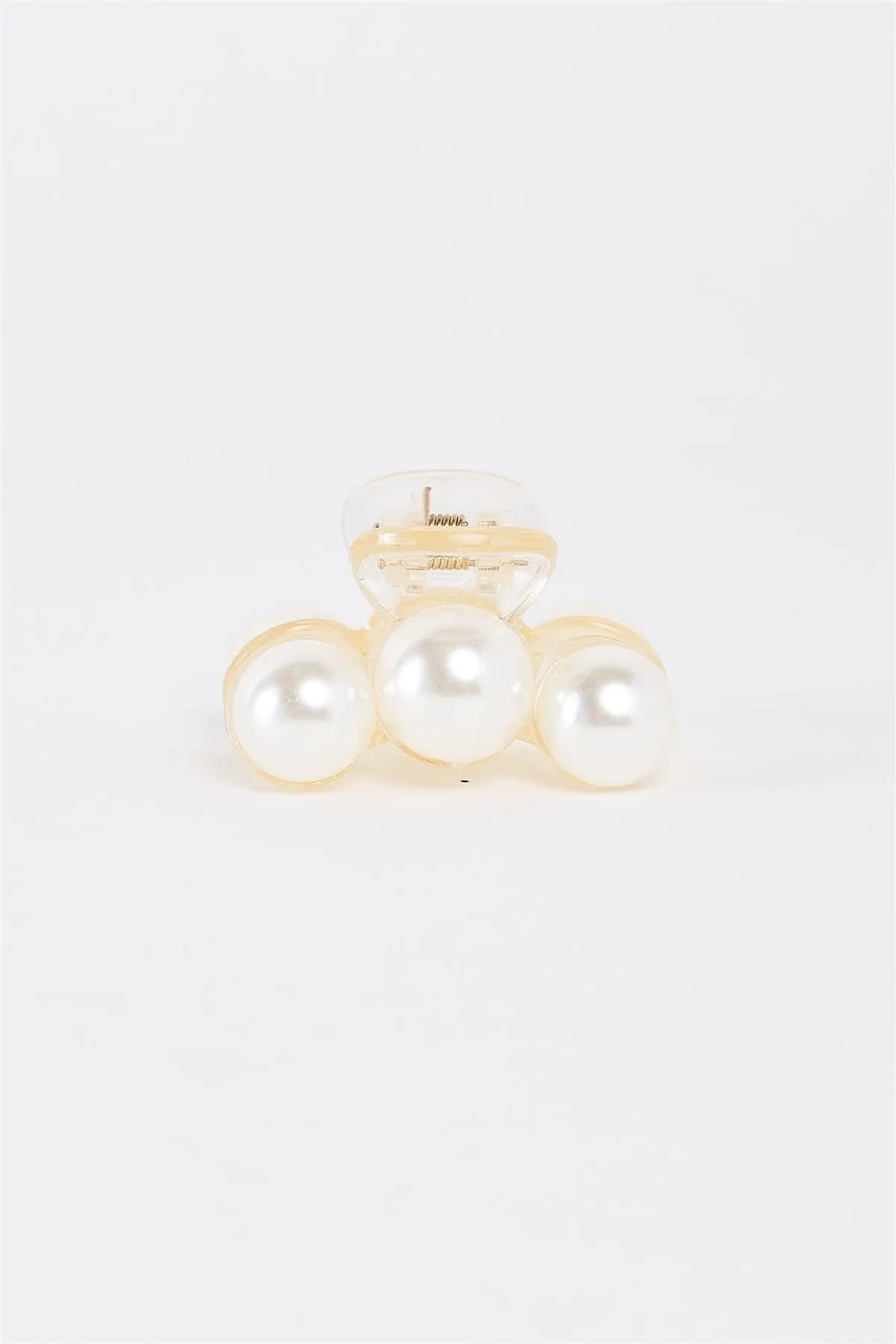 1pcs White & Three Pearl Small Hair Clip