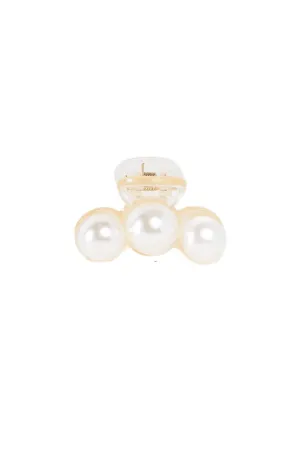 1pcs White & Three Pearl Small Hair Clip