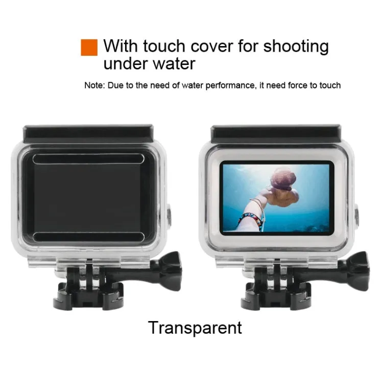 45m Waterproof Housing Protective Case   Touch Screen Back Cover for GoPro NEW HERO /HERO6 /5, with Buckle Basic Mount & Screw, No Need to Remove Lens