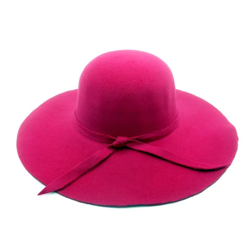 Autumn Winter Summer Fashion Fedoras Vintage Pure Women'S Beach Sun Hat Female Waves Large Brim Sunbonnet Lady