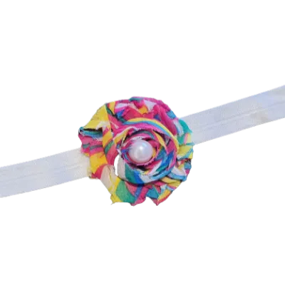 Baby and Toddler Soft Headband - Shabby Flower (22 Colours)