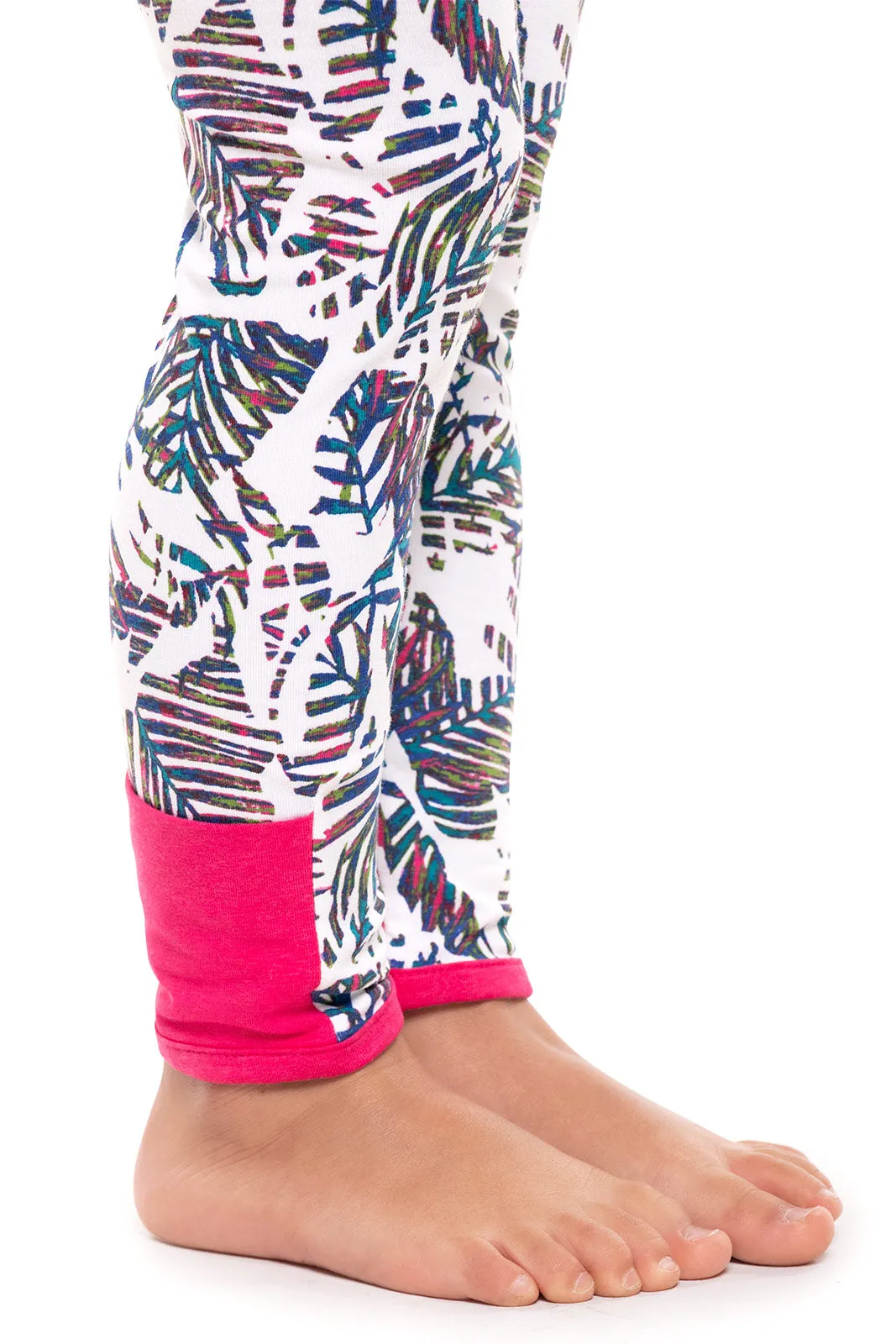 Baby LumaLeo Leggings  |  Magnolia Pink Beach Leaves