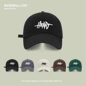 Baseball Cap Heart Letter Hat Women's Face Revealing Small Design Spring and Summer Sun Visor Peaked Hat Women