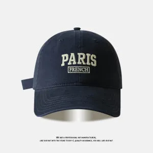 Baseball Cap Women's Face-Showing Small Embroidered Letters Baseball Cap Big Head Soft Top Street Fashion Women's Hat