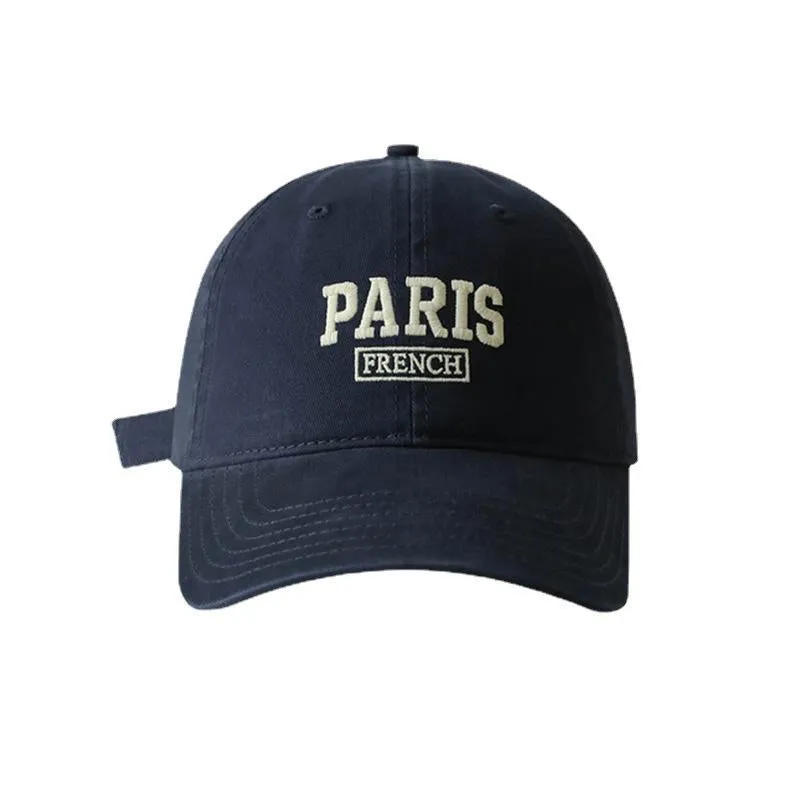 Baseball Cap Women's Face-Showing Small Embroidered Letters Baseball Cap Big Head Soft Top Street Fashion Women's Hat