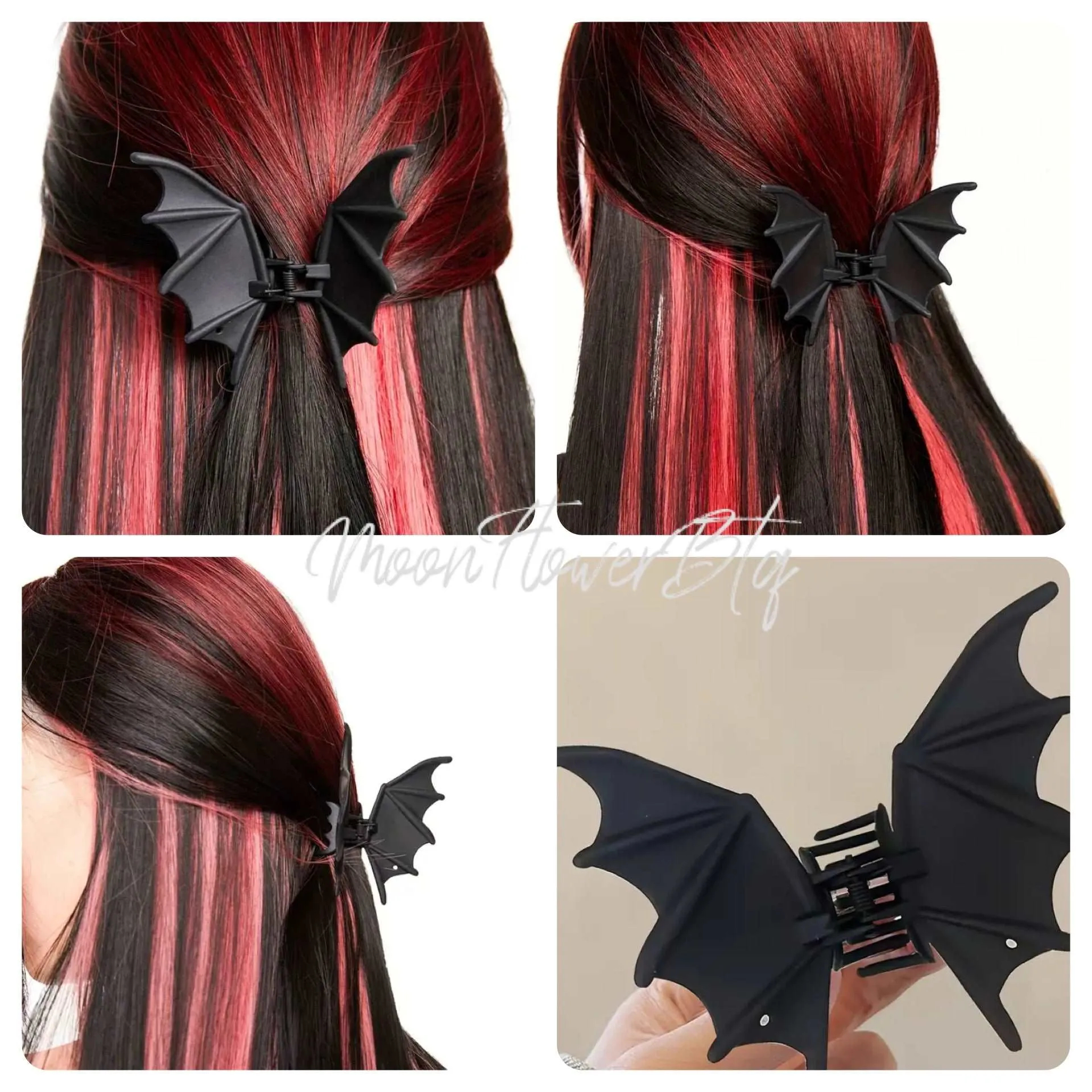 Black Bat Wing Hair Claw Clip