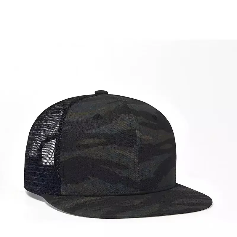 Black Camouflage Trucker Snapback Cap