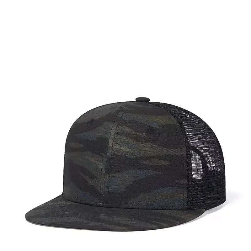 Black Camouflage Trucker Snapback Cap