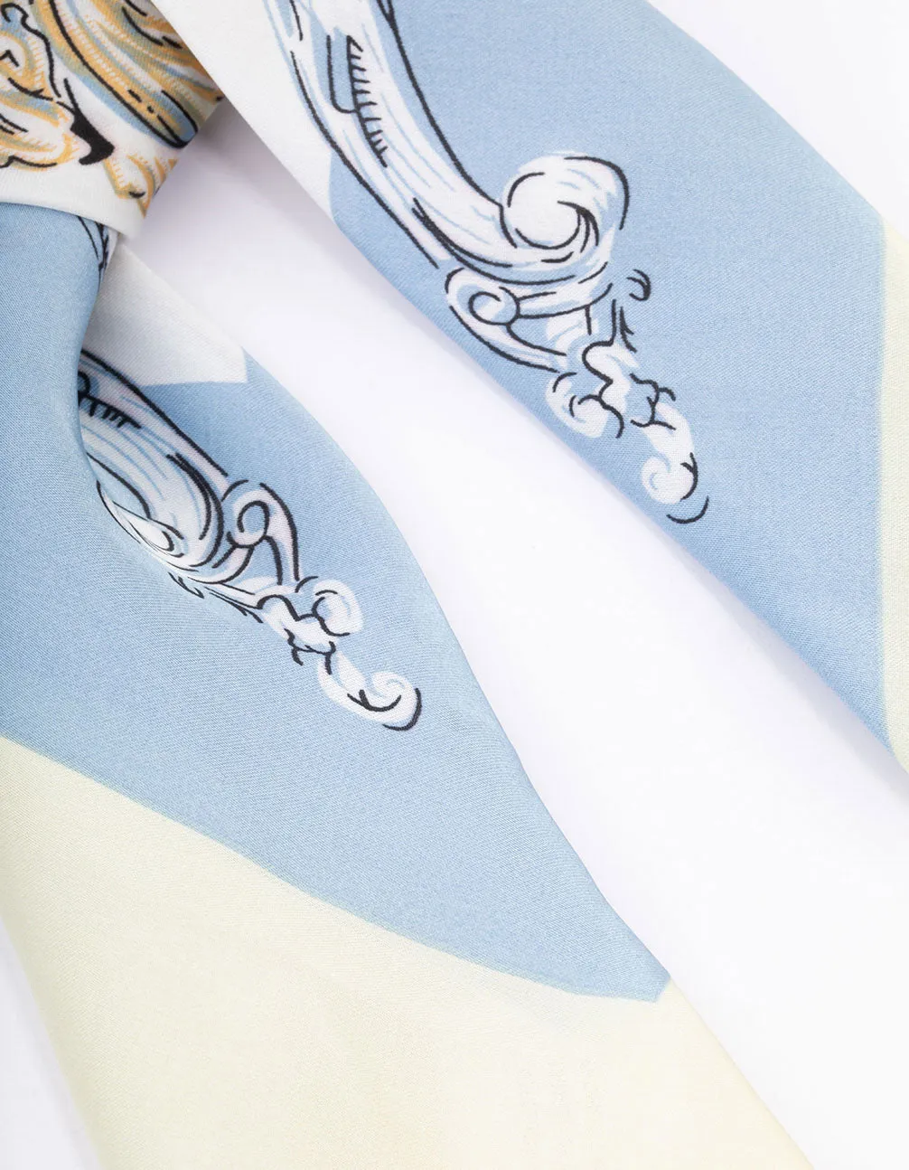 Blue Fabric Regal Printed Scarf