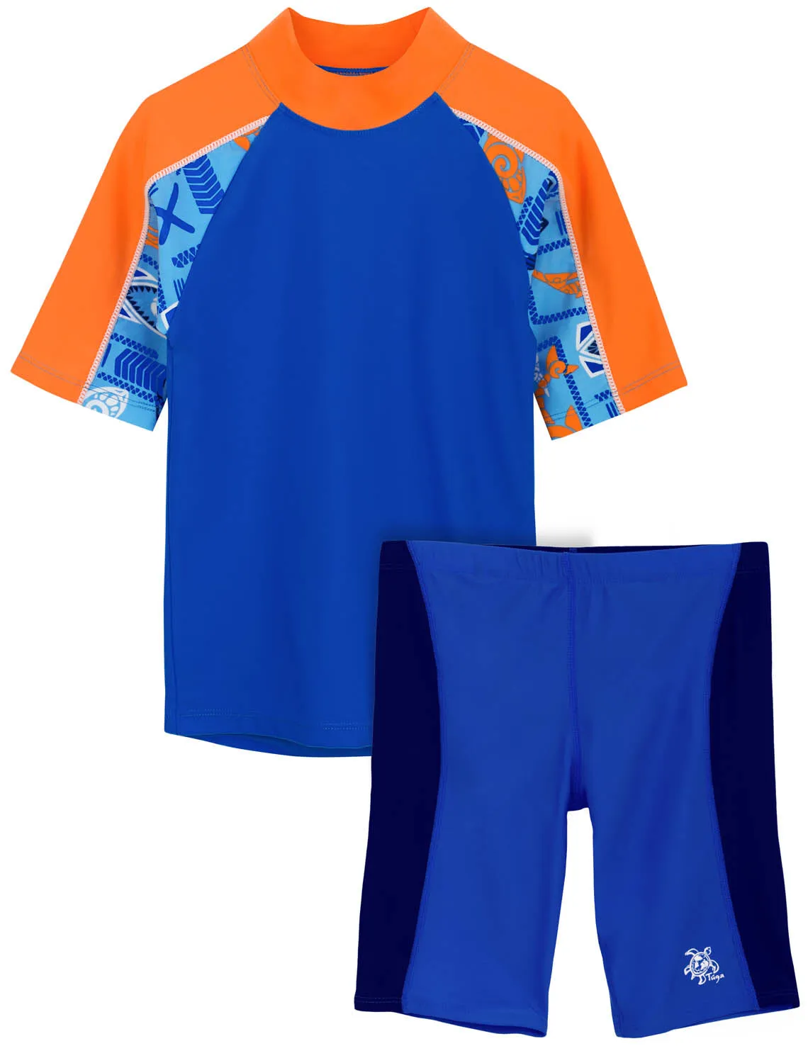 Breaker Rash Guard & Jammer Short - Lagoon/Navy