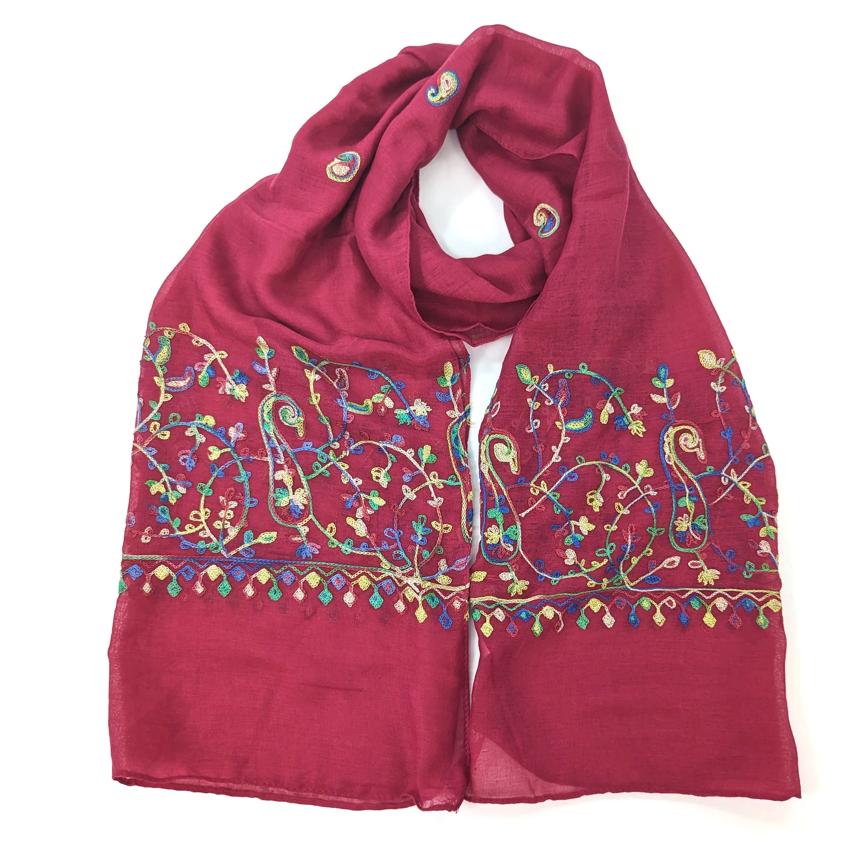 Bright Embroidered Scarf