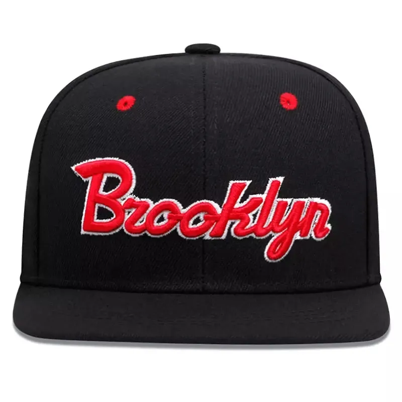 Brooklyn Black & Red Snapback Cap