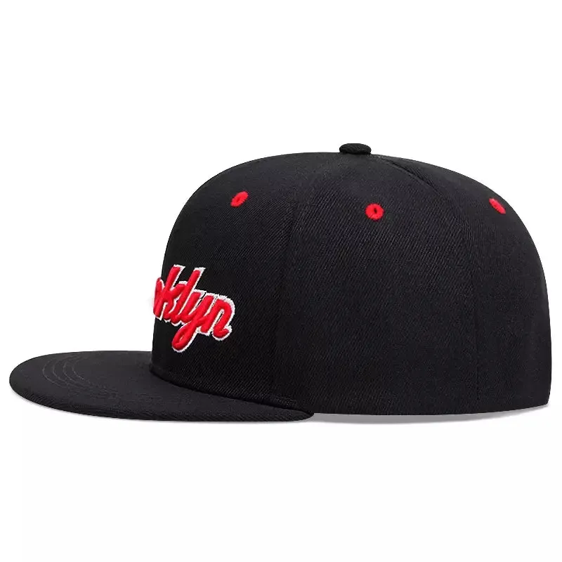 Brooklyn Black & Red Snapback Cap