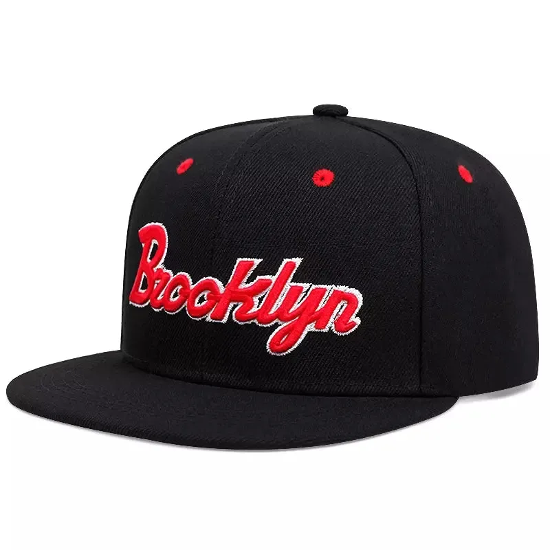 Brooklyn Black & Red Snapback Cap