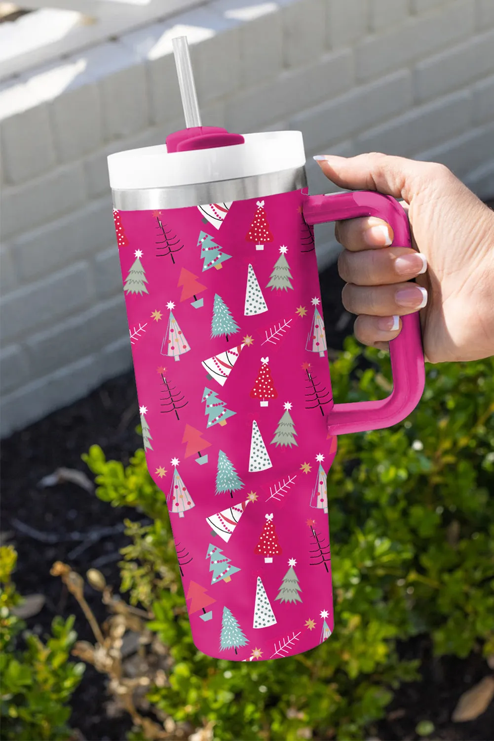 Cartoon Christmas Tree Printed Thermos Cup Holiday Christmas Gifts