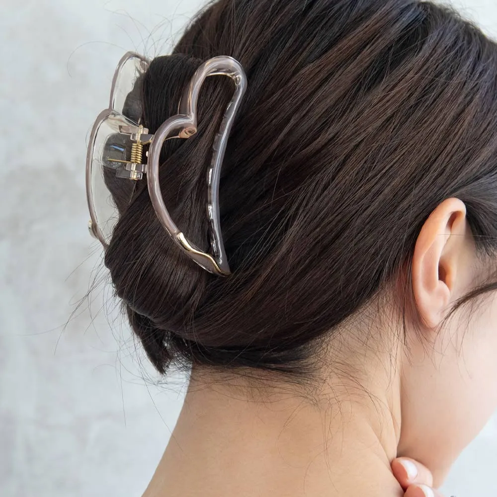 Clear Open Heart Hair Claw