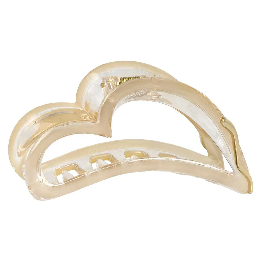 Clear Open Heart Hair Claw