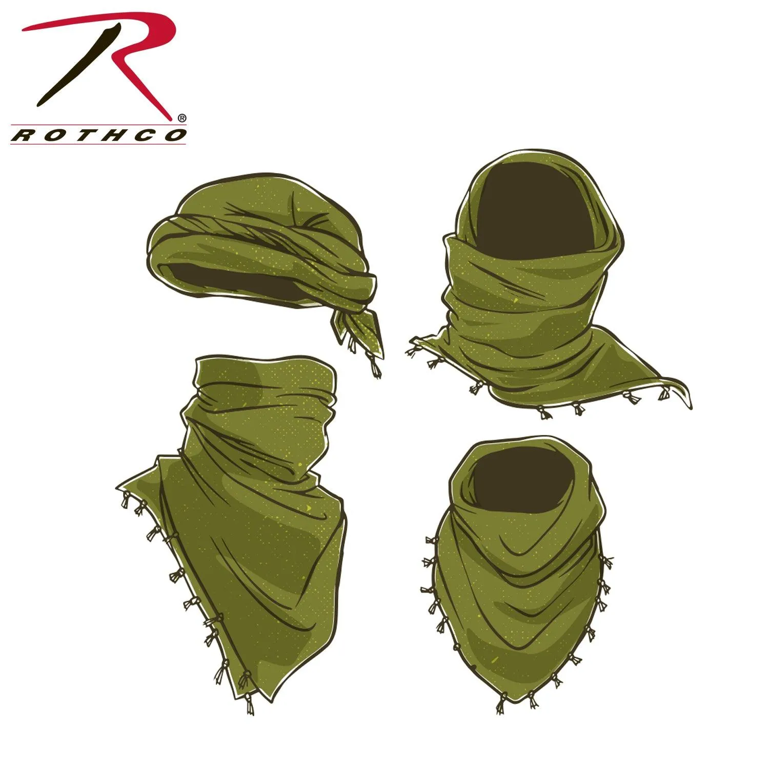 Crossed Rifles Shemagh Tactical Desert Keffiyeh Scarf