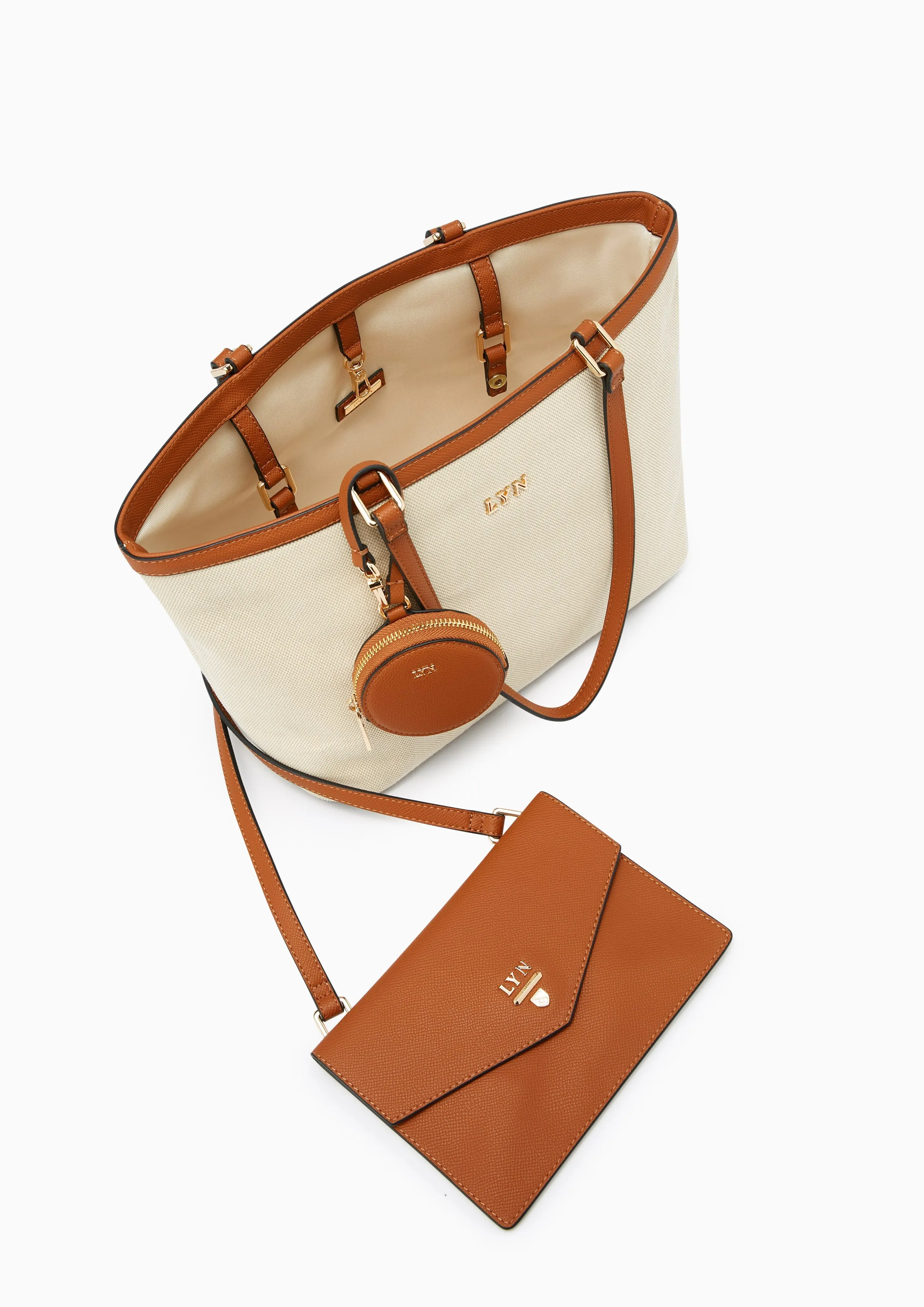 Double L Tote Bag Brown