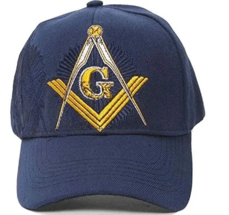 Embroidered Masonic Shadow Blue Baseball Cap