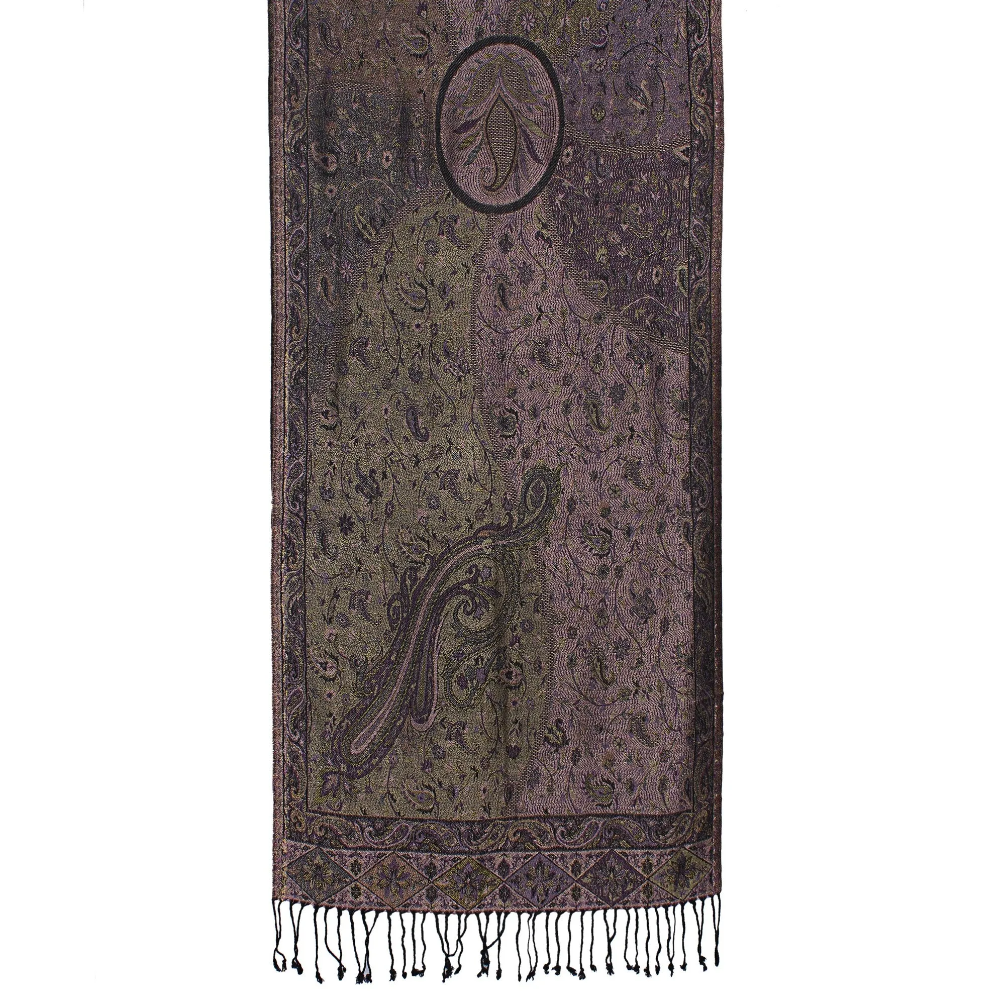 Enchanting Bronze Paisley Jacquard Scarf