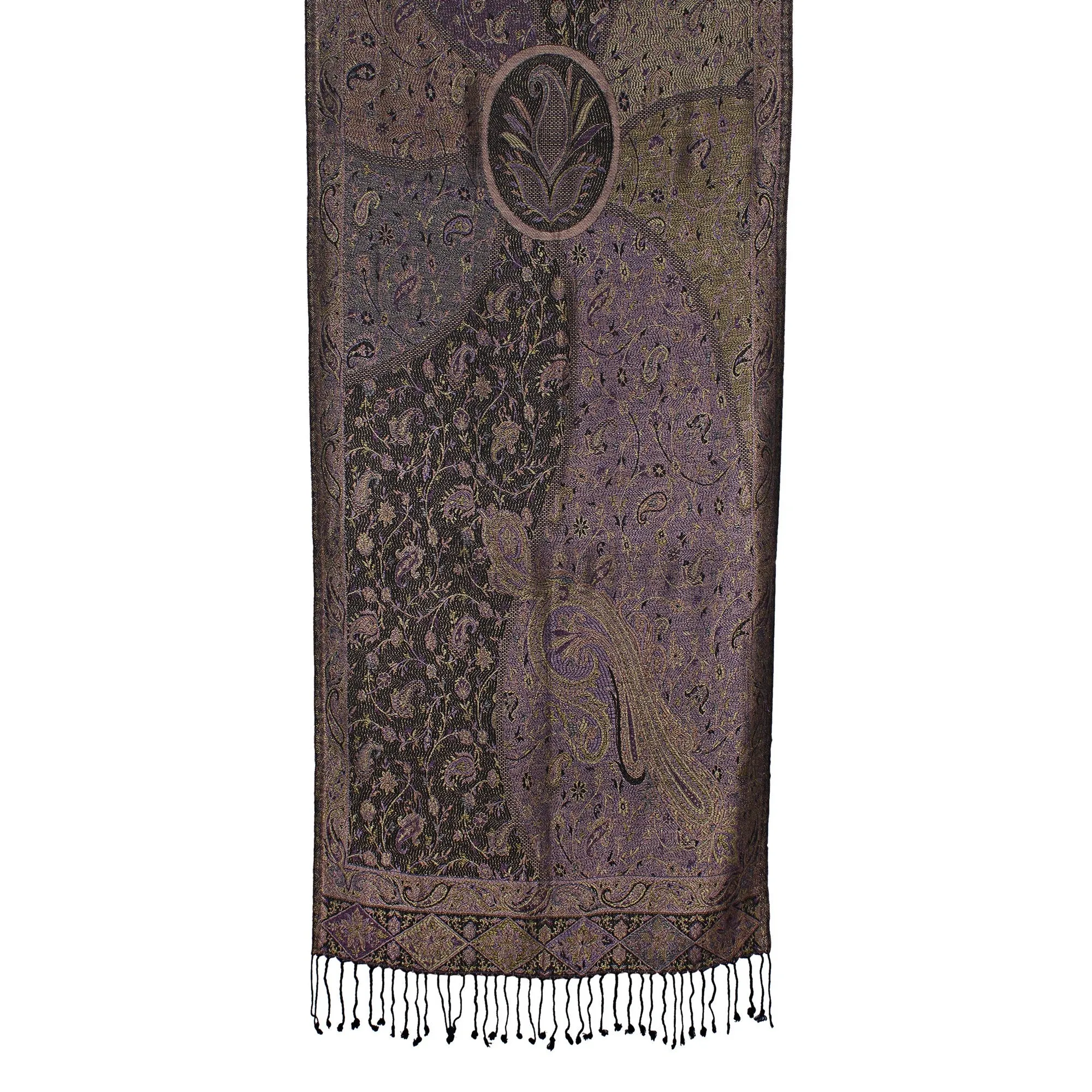 Enchanting Bronze Paisley Jacquard Scarf