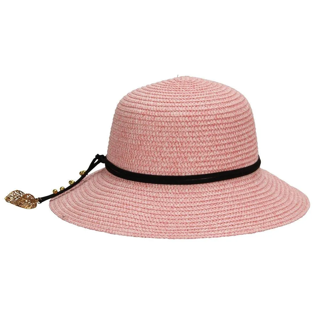 FabSeasons Short Falling Brim Pink Beach and Sun Hat