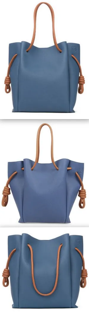 Flamenco Knot Tote Bag Varsity Blue/Tan