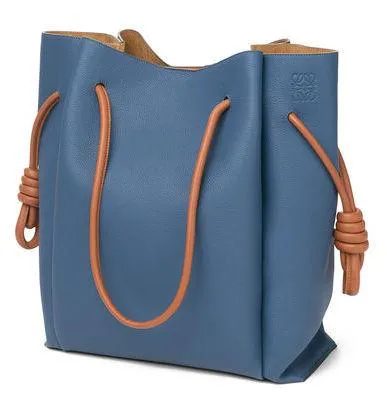 Flamenco Knot Tote Bag Varsity Blue/Tan