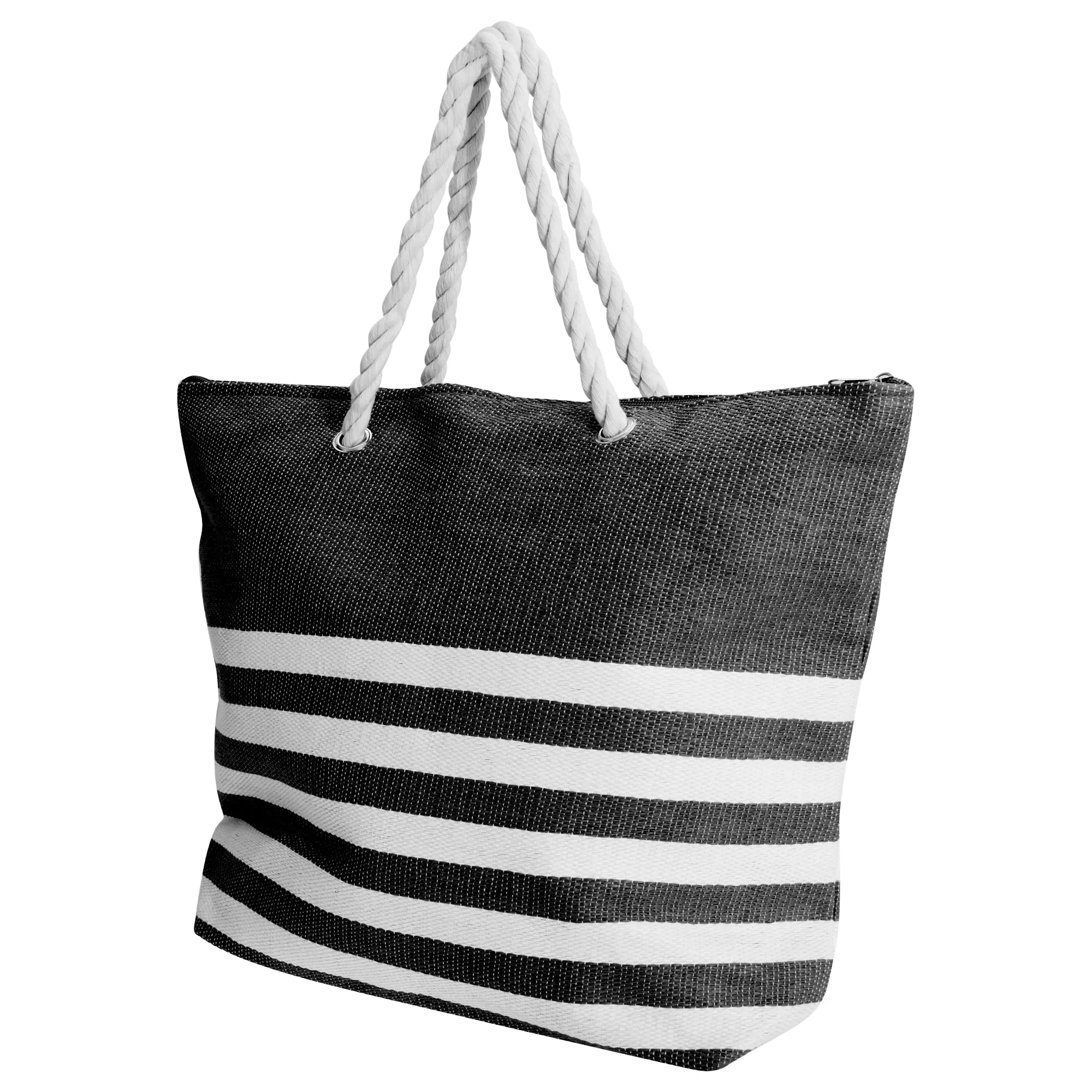 FLOSO Womens/Ladies Stripe Pattern Straw Woven Summer Handbag