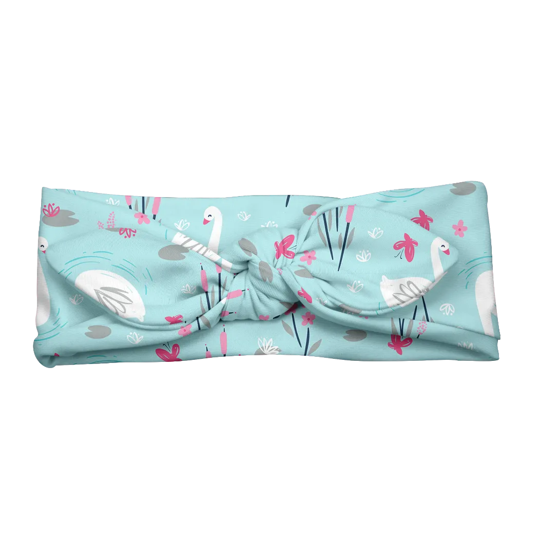 Green Sprouts | Headband Swim & Sun - Light Aqua Swan-3mo 