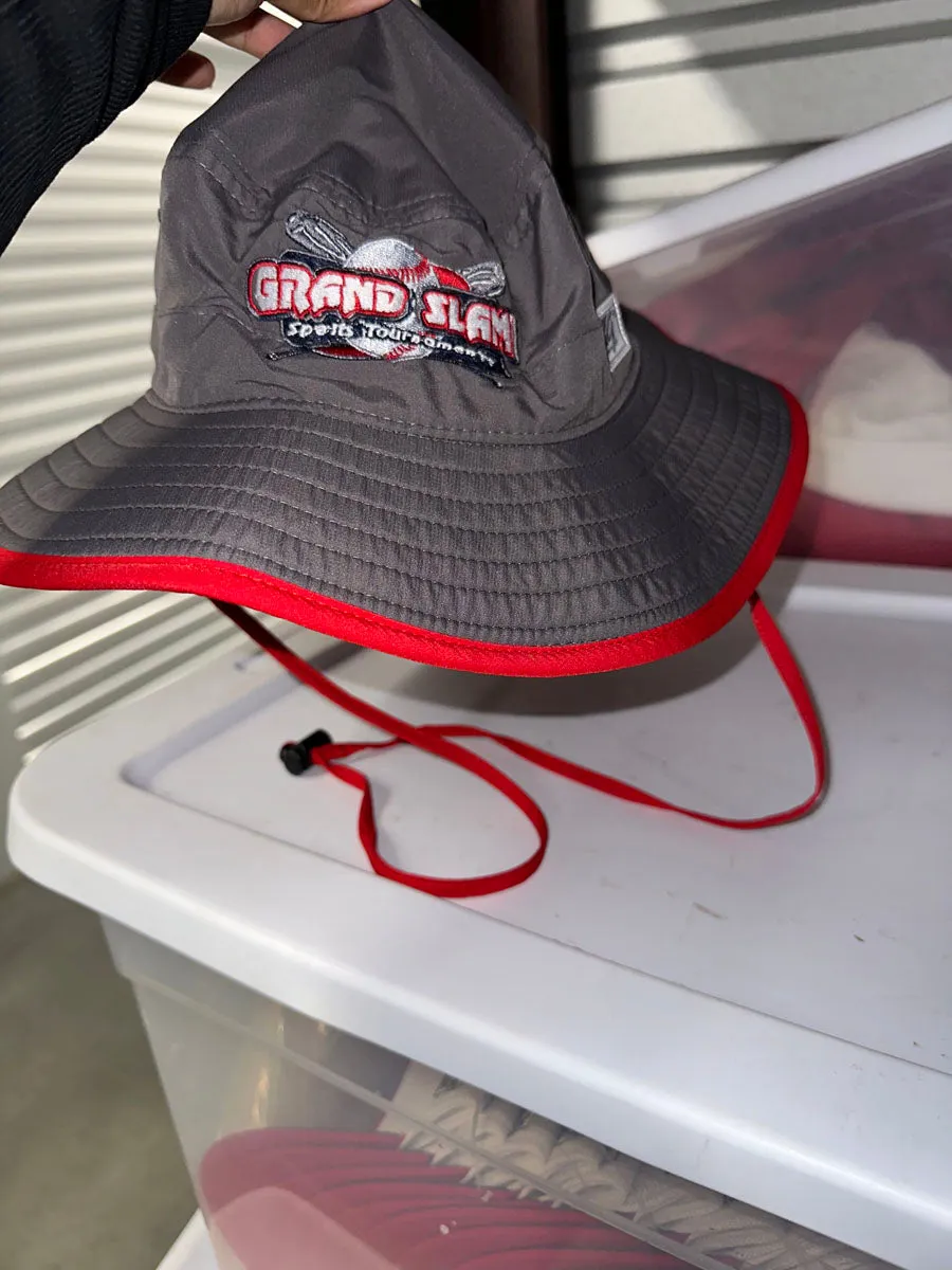 Grey & Red Bucket Hat