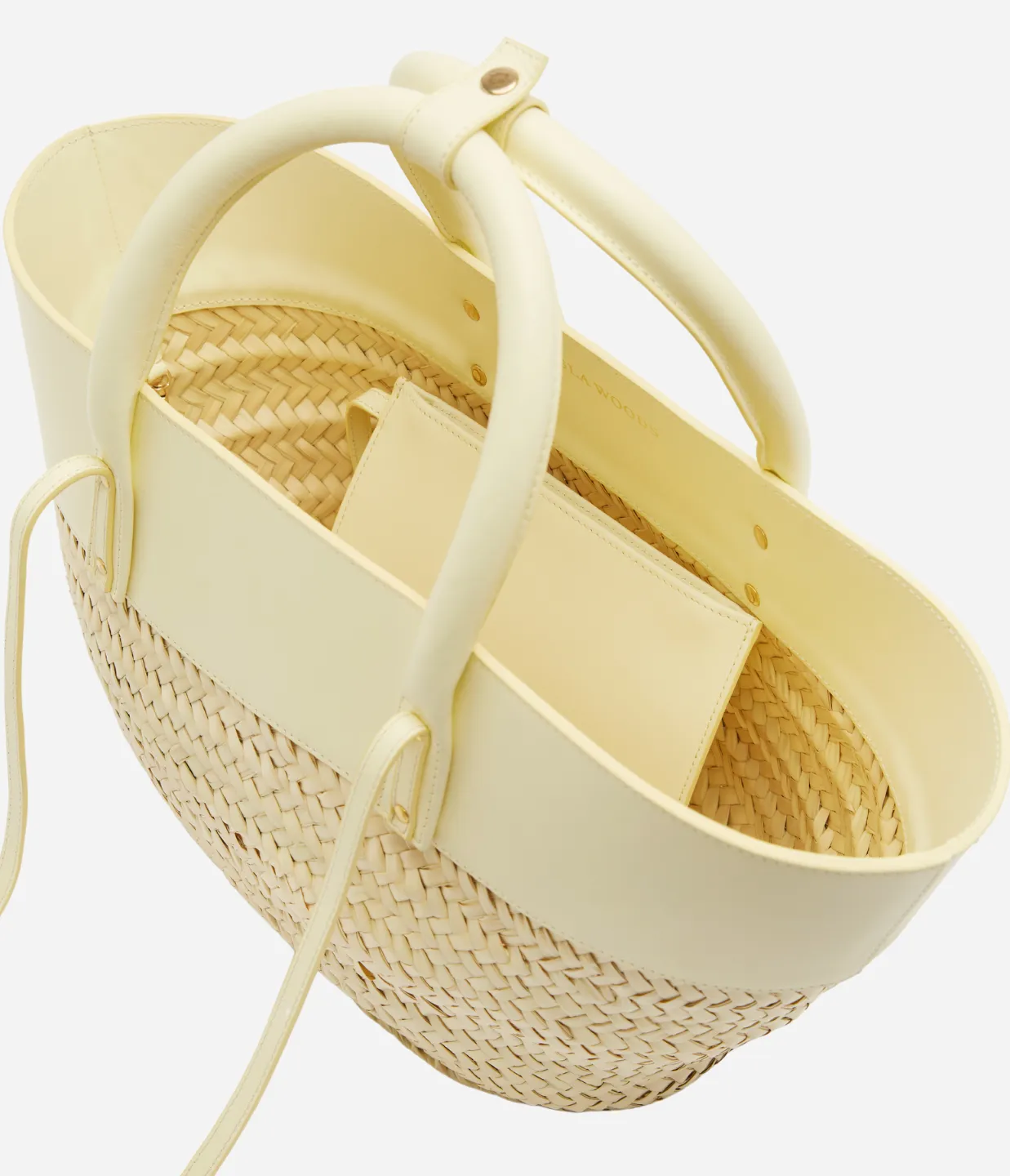 Isla Woods Medium Basket Bag in Limoncello