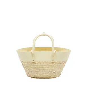 Isla Woods Medium Basket Bag in Limoncello