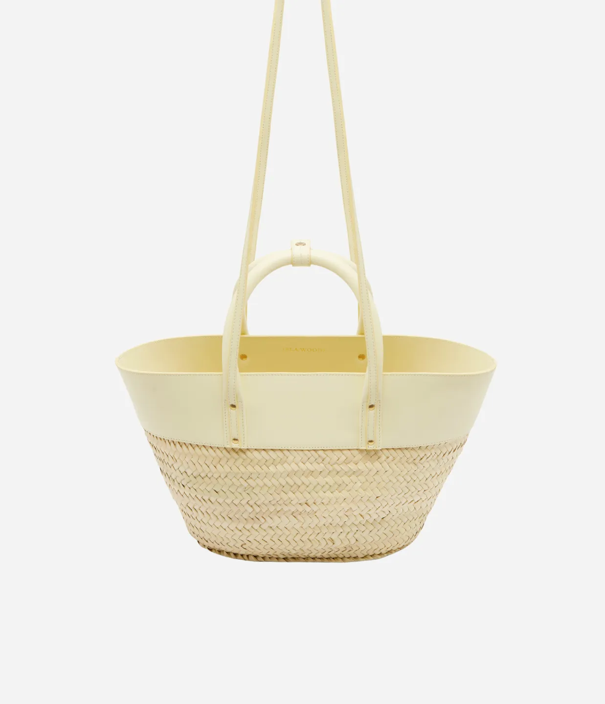 Isla Woods Medium Basket Bag in Limoncello