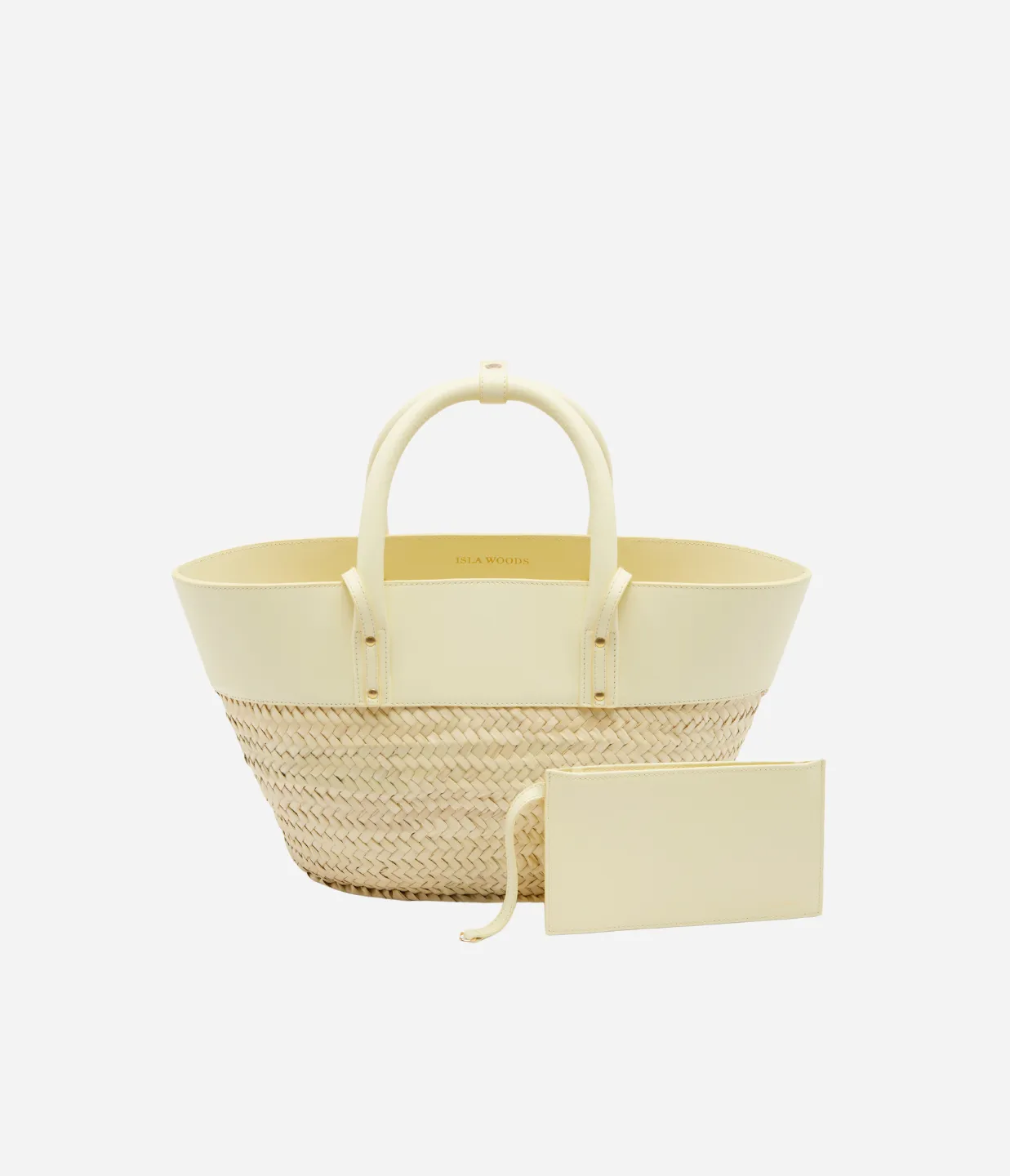 Isla Woods Medium Basket Bag in Limoncello