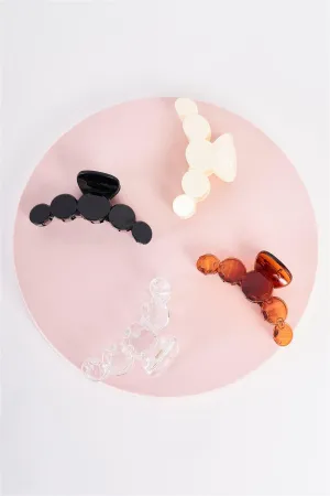 Ivory "Bubble" Glossy Hair Clip /3 Pieces