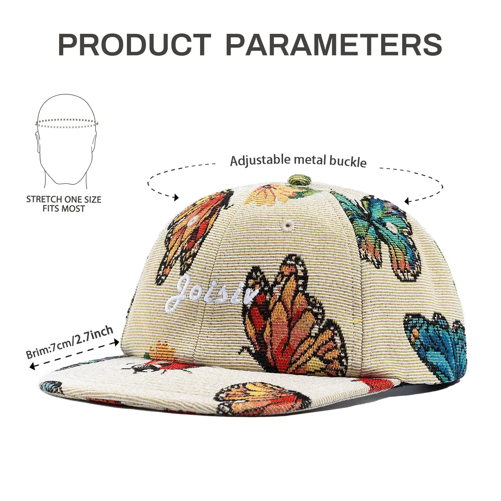 Joisiv Butterflies Beige Baseball Cap