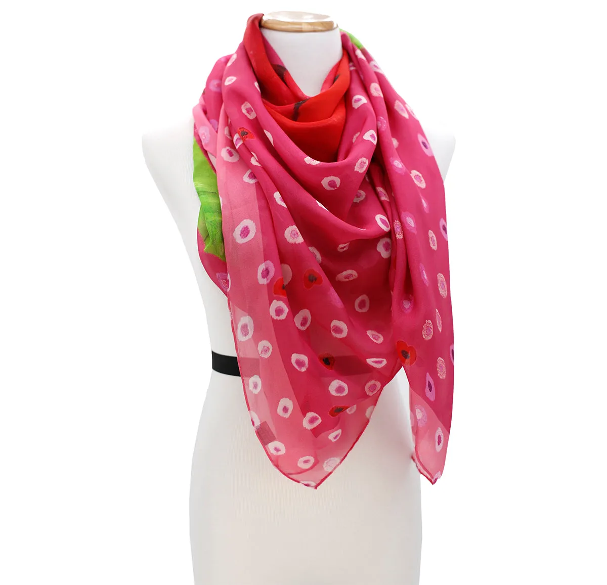 KISS ME Silk Square Scarf Neckerchief Shawl