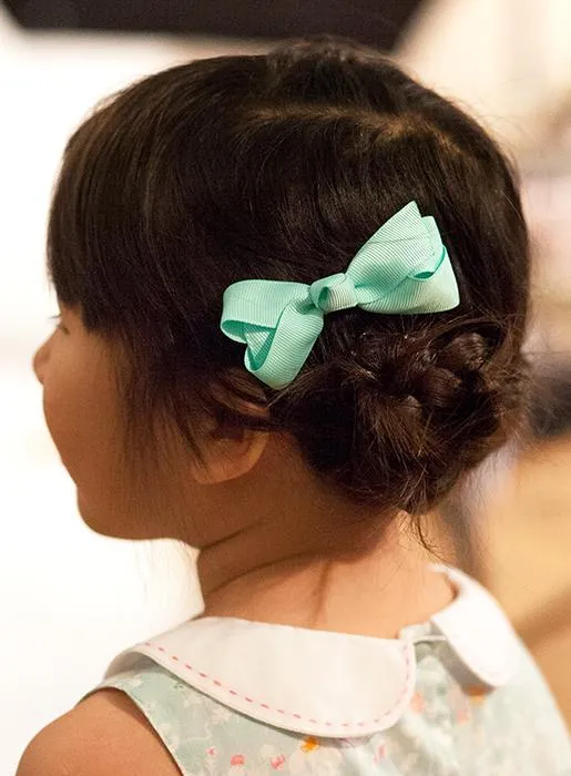 Large Bow Hair Clip in Aqua