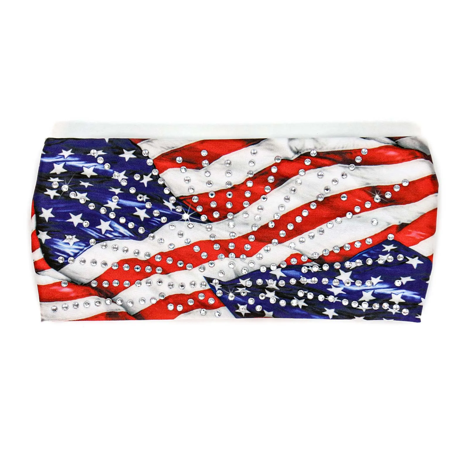 Milwaukee Leather | Bling Designed Wide Headbands-Headwraps for Women Biker Bandana with Waving Flag - MLA8048