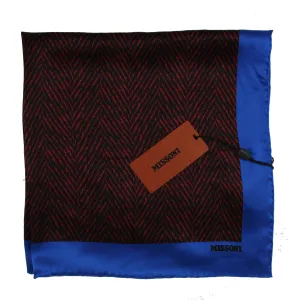 Missoni Small Silk Scarf Royal Blue Fire Red Black