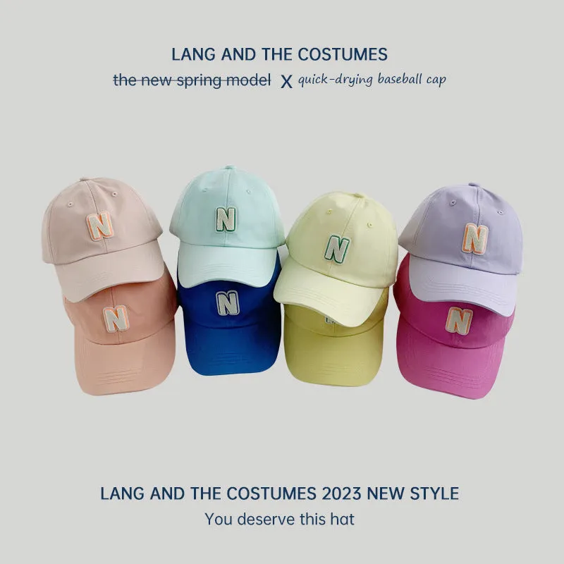 N letter baseball cap women's fashion small head circumference ins soft top all-match peaked cap outdoor summer sun hat