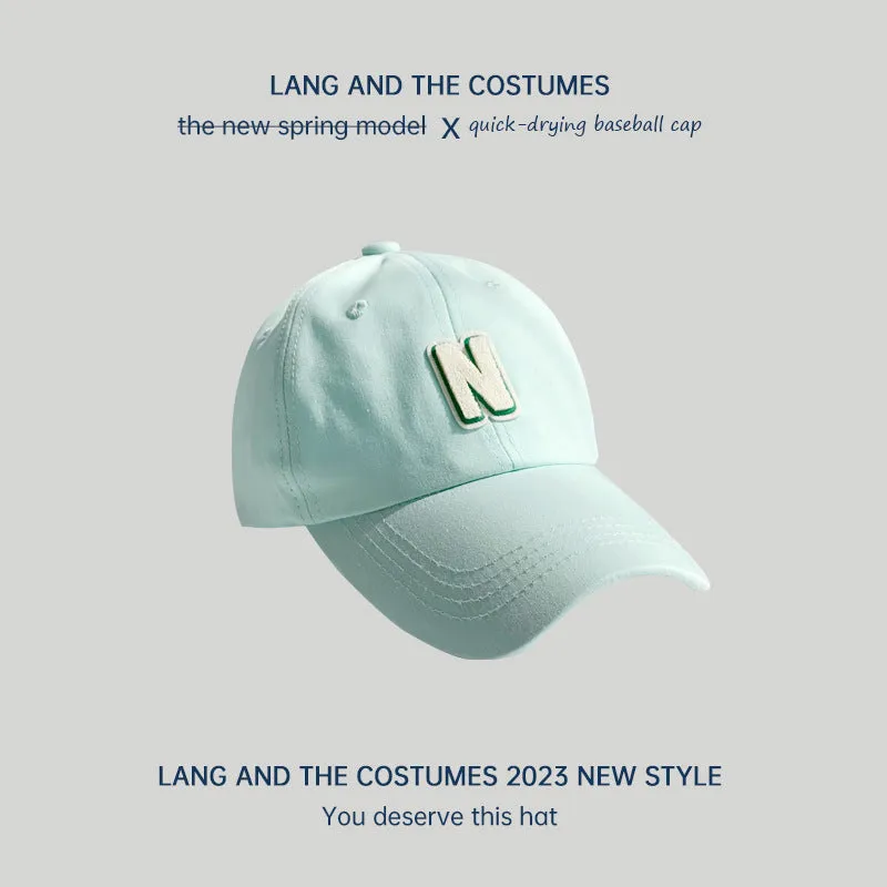 N letter baseball cap women's fashion small head circumference ins soft top all-match peaked cap outdoor summer sun hat