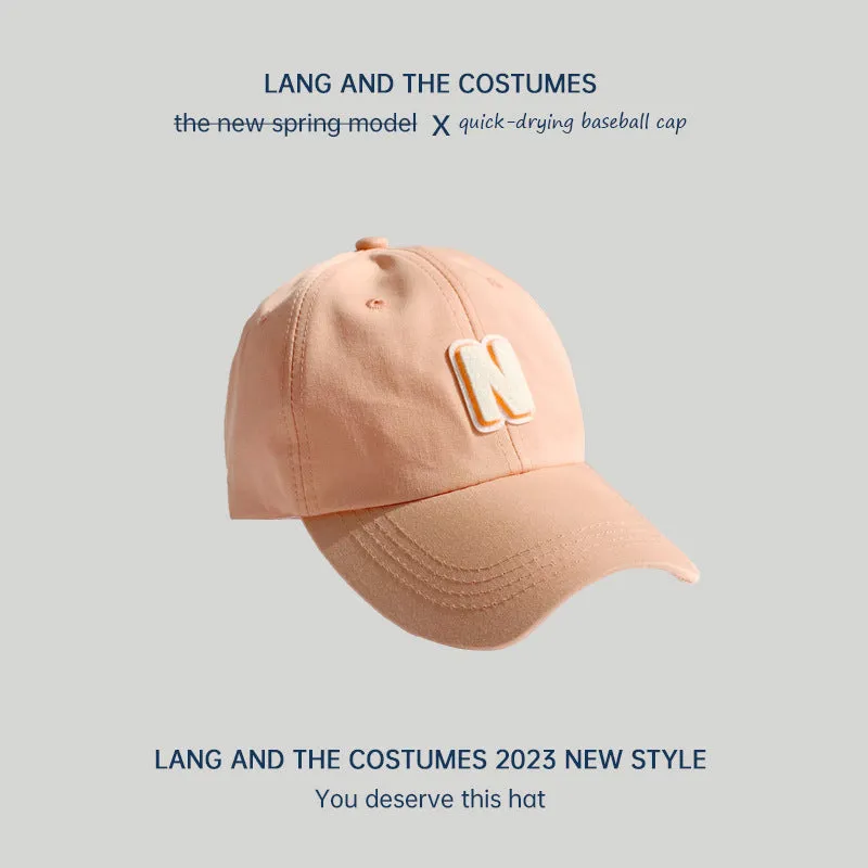 N letter baseball cap women's fashion small head circumference ins soft top all-match peaked cap outdoor summer sun hat