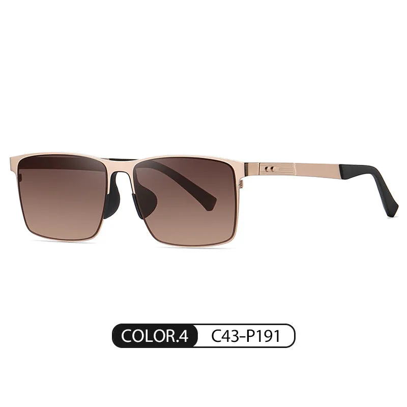 New polarized sunglasses men's square frame sunglasses driving anti-UV HD PC polarized sunglasses