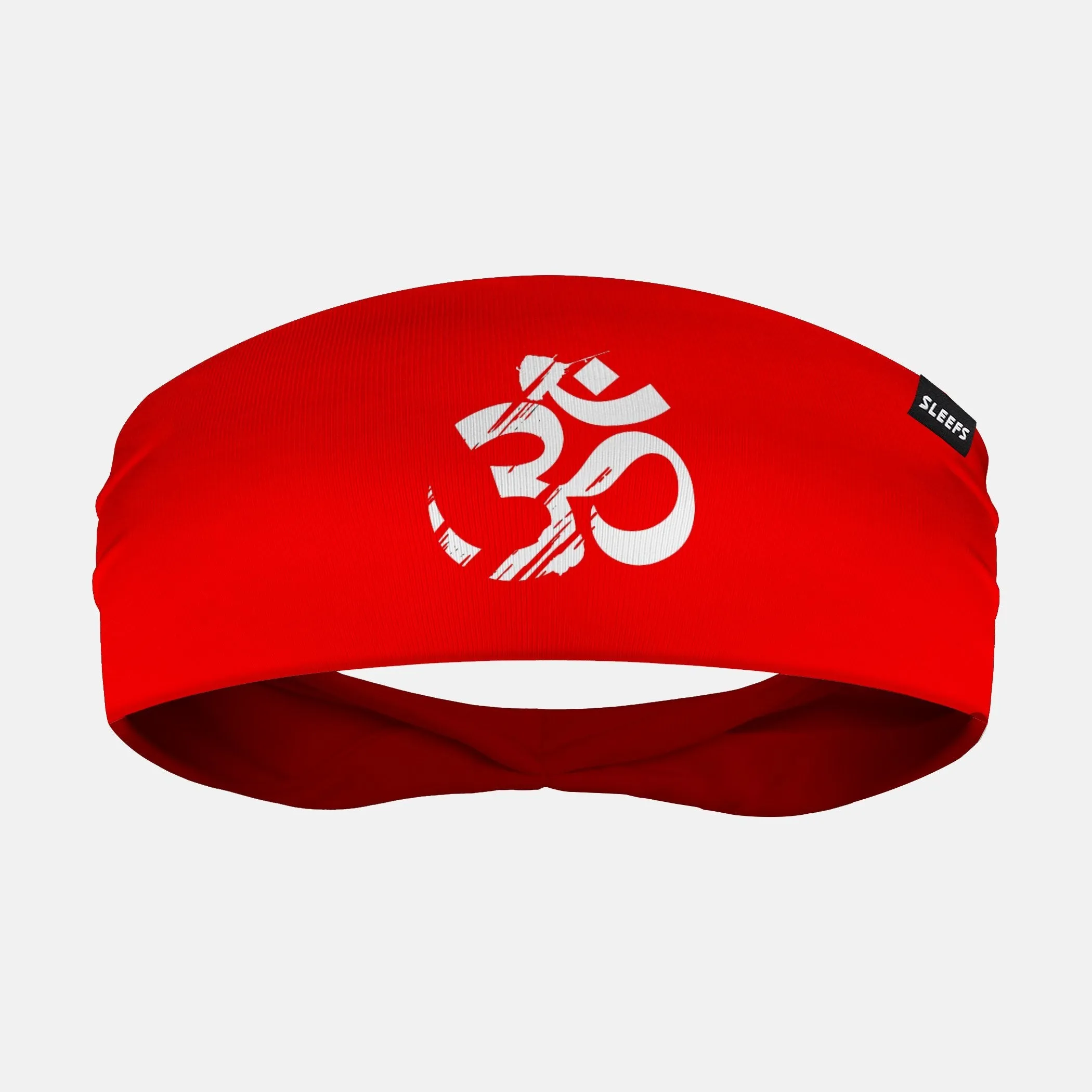 Om Red Double-Side Wide Headband